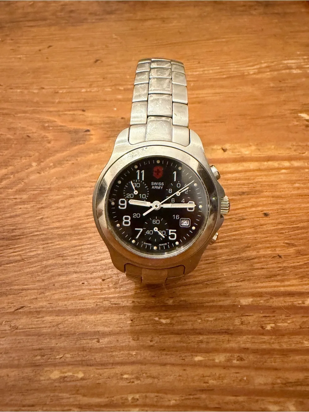 Stainless Steel Black Dial Chronograph Watch